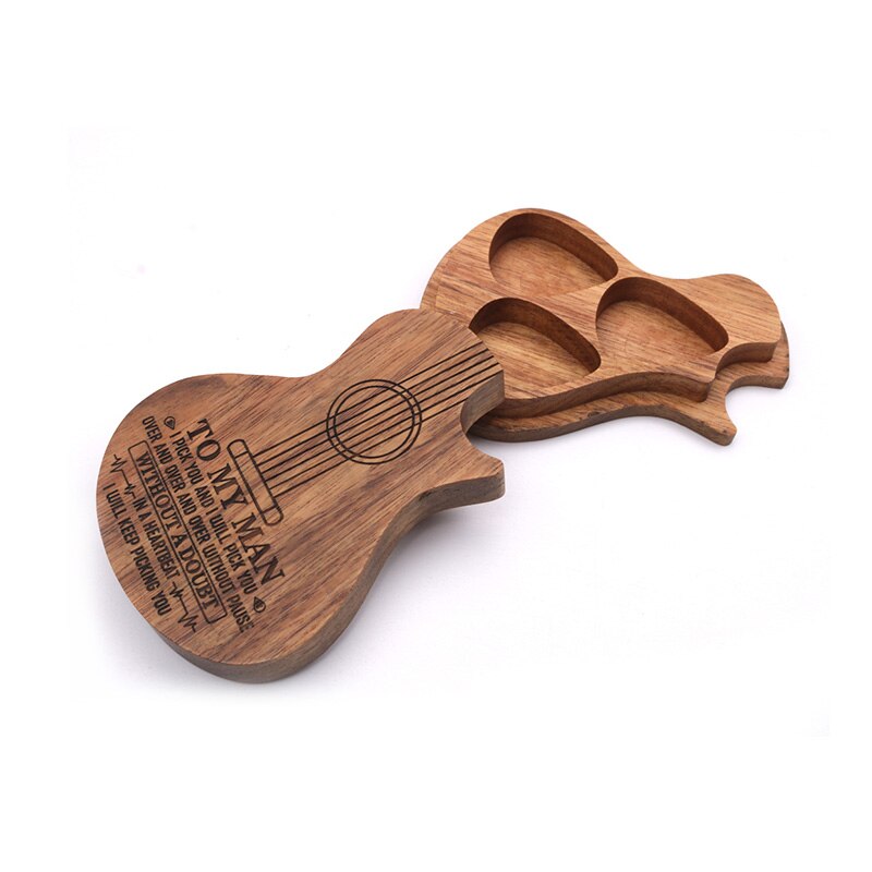 3 uds. Con caja de madera púa guitarra eléctrica acústica Retro plectro púa instrumento Musical accesorios de guitarra