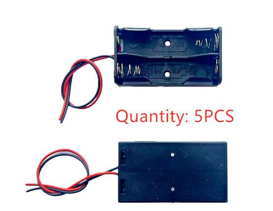5PCS AA Power Battery Storage Case Holder Storage Box Multi Purposes DIY AA Battery Holder LR6 Container With Lead Cables: Blue