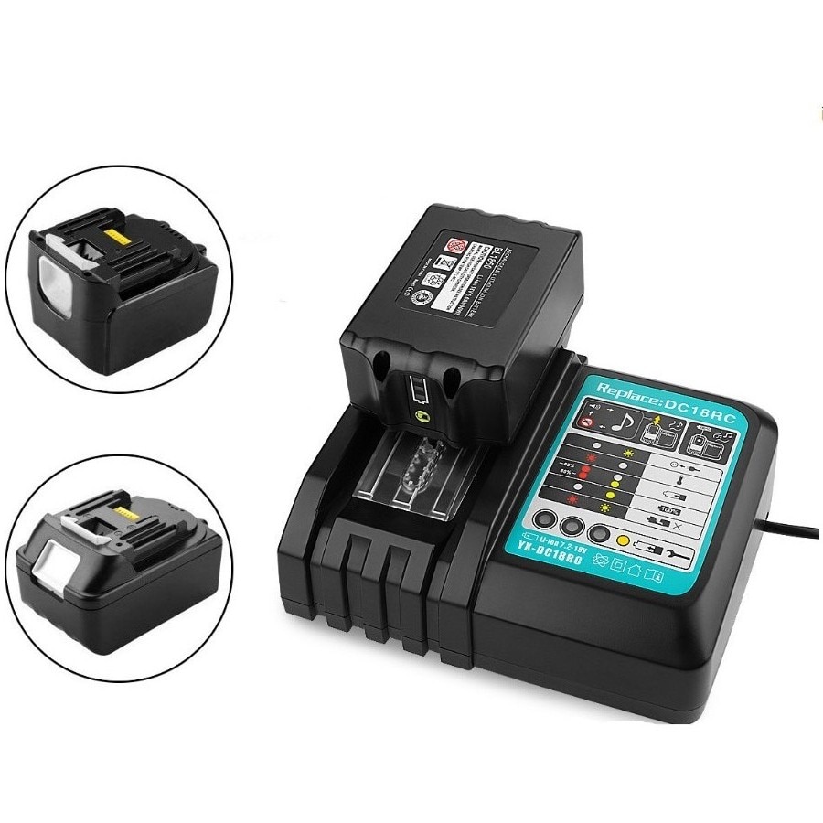 Batterioplader til makita 14.4v 18v batteri  bl1830 bl1430 dc18rc dc18ra eu stik 3a 1a oplader kan vælge