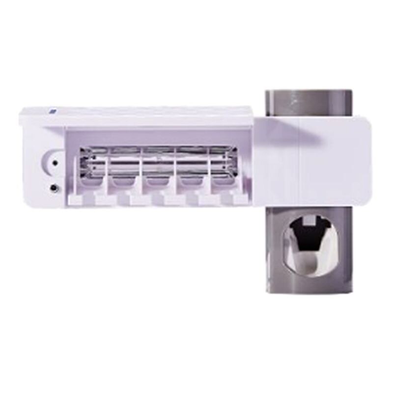 UV Toothbrush Sterilizer Holder Family Wall Mount Automatic Toothpaste Dispenser Q0KD