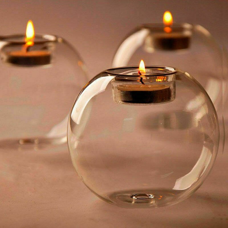 Boligindretning krystalglas gennemsigtig lysestage romantisk bryllup bar fest indretning lysestage