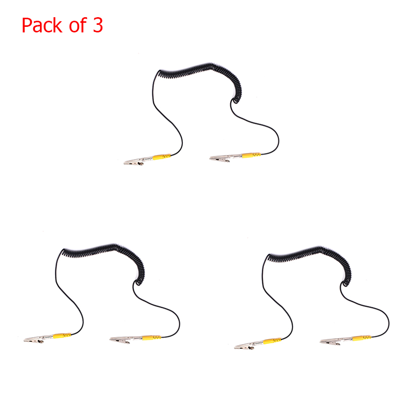 1.8M Extended Anti Static Wire With Double Clip PVC Electrostatic ESD Discharge Cable Reusable Connect to Ground Wire and Sets