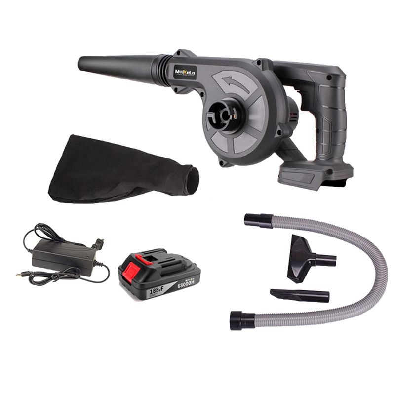 1200W Electric Air Blower Cordless Handheld Leaf Computer Dust Collector Rechargeable Power Tool Cleaner with 2pcs Battery: 1 Battery 1 Charger / UK