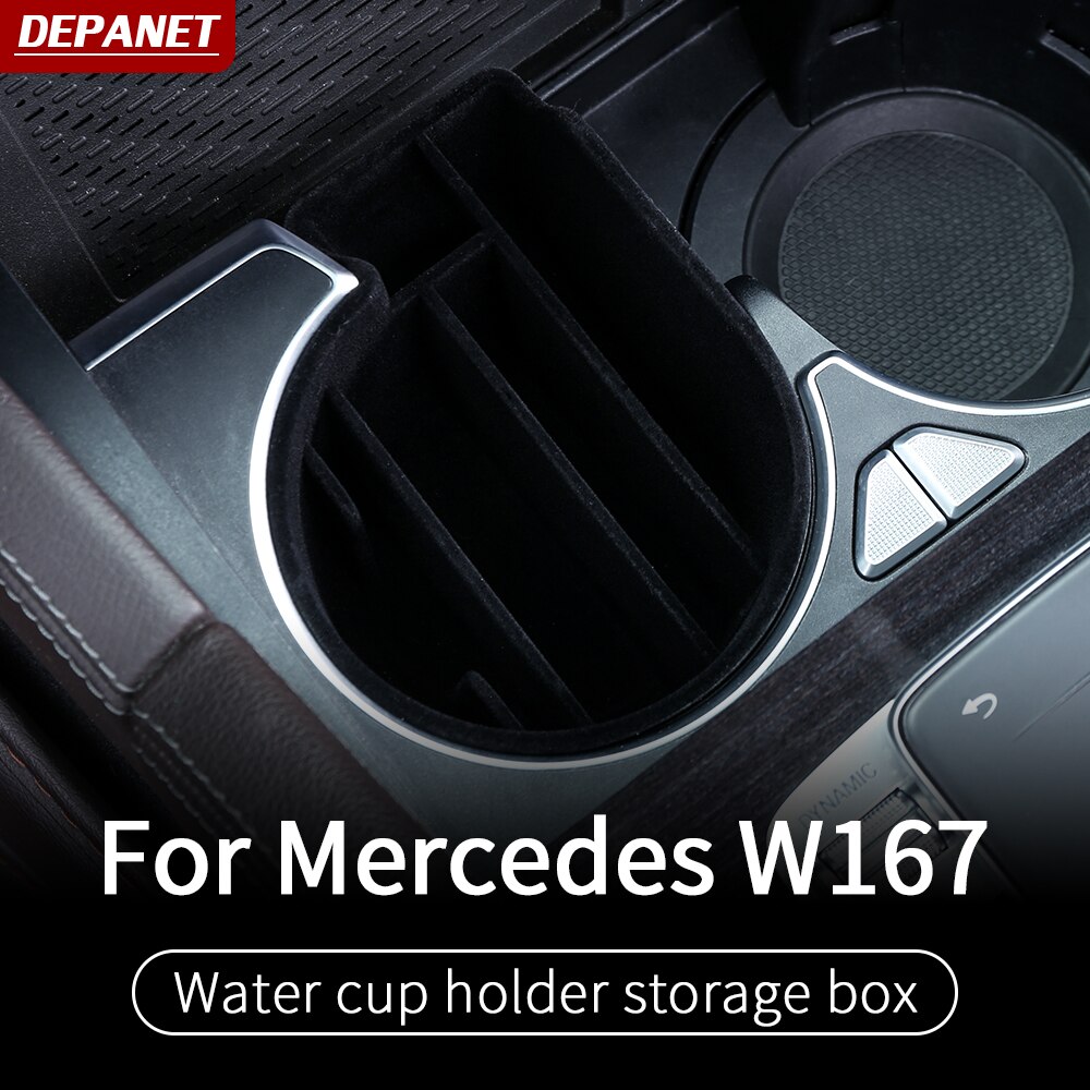 Cup holder storage box for Mercedes gle w167 gls w167 x167 gle carbon gle gle 350/amg 450 500e amg interior accessories