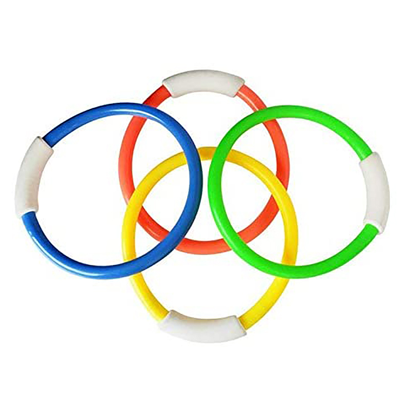 Diving Rings Swimming Pool Toy Rings 4 Pack Toys For Kids Plastic Diving Ring Colorful Sinking Pool Rings Dive Training