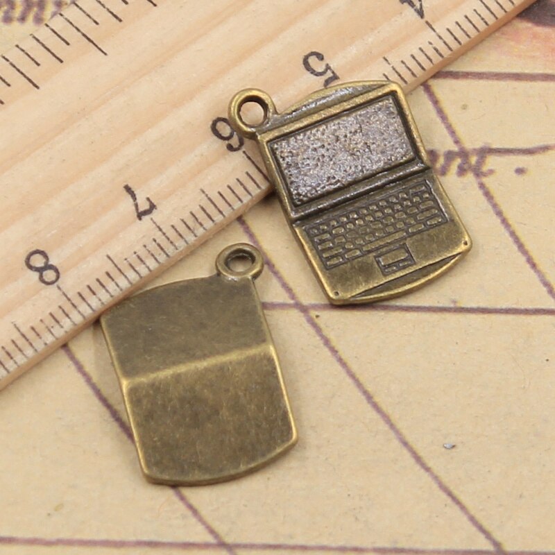 15pcs Charms Computer Laptop 21x13mm Tibetan Bronze Silver Color Pendants Crafts Making Findings Handmade Antique DIY Jewelry: Antique Bronze Plated