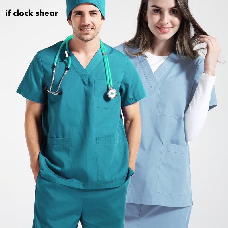 Kurzarm schönheit salon sets gesundheit service scrubs uniformen V-ausschnitt arbeits Uniformen Anzüge Labor kleidung für sommer neue