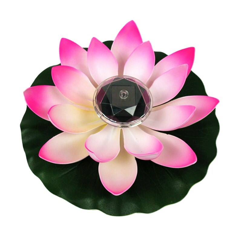 ledet lotus blomsterlampe flytende blomst solcelledrevet damtank lys ornament fest hage dekorasjon ledet lotus: Jb