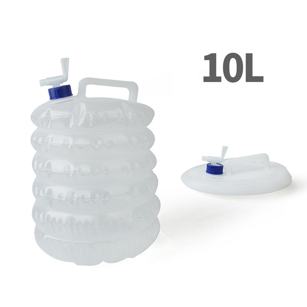 5l 10l 15l udendørs vandspand foldbar vandpose foldbar pe vandflaskebeholder til camping vandreture picnic grill med vandhane: Hvid 10l