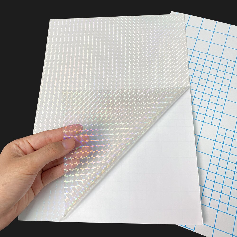 10 blätter Gebrochen Glas Hologramm Kalt Laminierung Film Aufkleber A4 Blätter Stern glänzend Punkte DIY Paket Karte Foto Holographische Film: 15 klein Platz