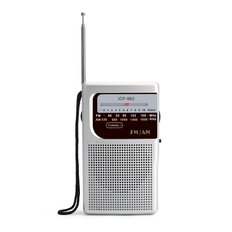 ICF-962 Mini Radio FM- AM FM Battery Operated Portable Radio Best Reception Longest Lasting For Running Walking Home Soundbox: Blue