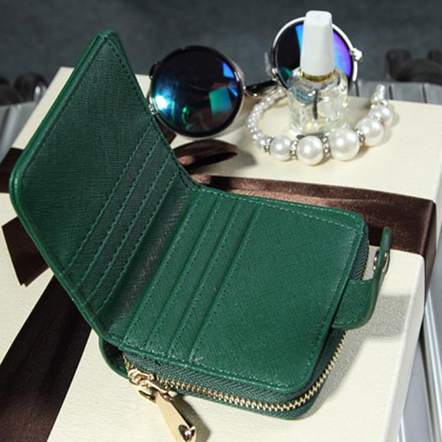 Del raccoglitore Della Signora Delle Donne Della Borsa Del Raccoglitore Della Frizione Breve Piccolo Supporto di Carta del Sacchetto verde nero rosa DELL'UNITÀ di elaborazione In Pelle con zip portafogli billetera mujer