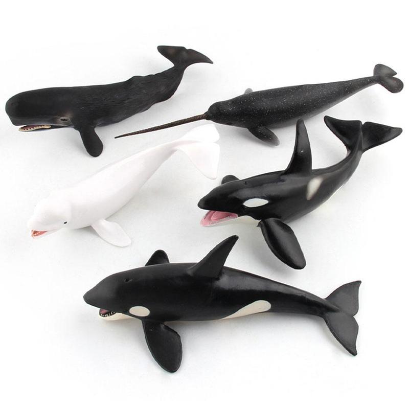 Simulation solide harz Wal modell ozean sealife tiere Modell bule Wal Hai spermien Wal schildkröte Einhorn Wal spielzeug für freundlicher