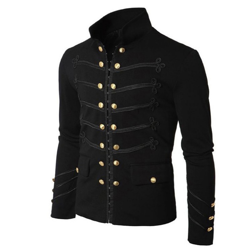 Veste Streetwear gothique pour hommes, manteau à boutons brodés, Costume uniforme à la , hauts de fête, veste d'extérieur, automne
