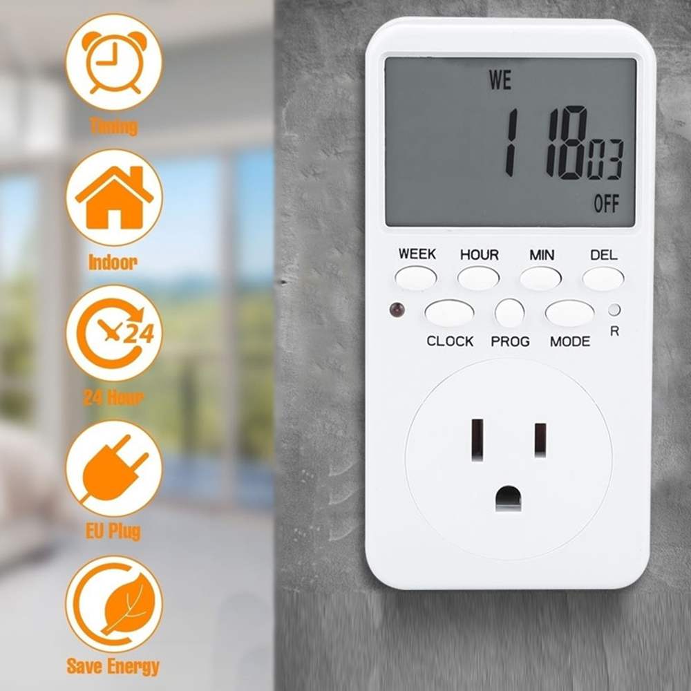Wall Mounted Timer Socket LCD Screen Time Setting Display Household Mechanical Outlet Electrical Switches