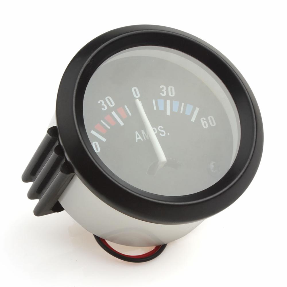 2 tommer  (52mm)  universal amperemeter 60-0-60 amp gauge meter + voltmeter gauge bil / båd / lastbil / atv / amp meter auto gauge