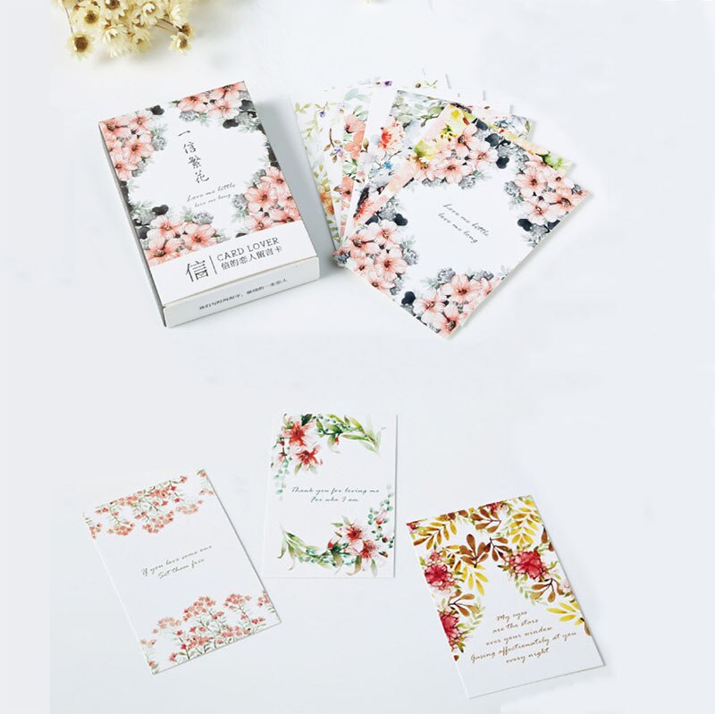Søde 28 stk / pakke blomster små kort lykønskningskort postkort universelle diy invitationer beskedkort