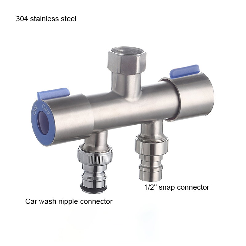 3 Way Filling Valve 1/2'' Male Thread Irrigation Water Tap Diverter Multi-Function Copper/304 Stainless Steel Triangle Valve: A5