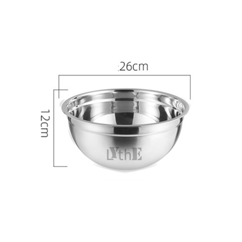 Multi-tamanho de aço inoxidável conjunto de bacias de salada de frutas de nidificação tigela de salada de cozinha de armazenamento de alimentos tigela de mistura de cozinhar para preparar: 26cm bowl