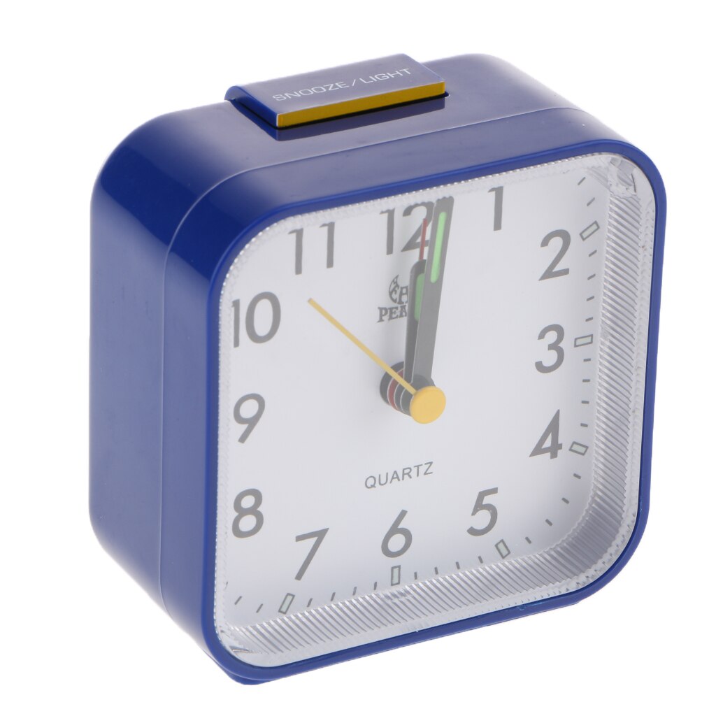 Quartz Analog Travel Alarm Clock with Snooze and Night Light, Ultra Small