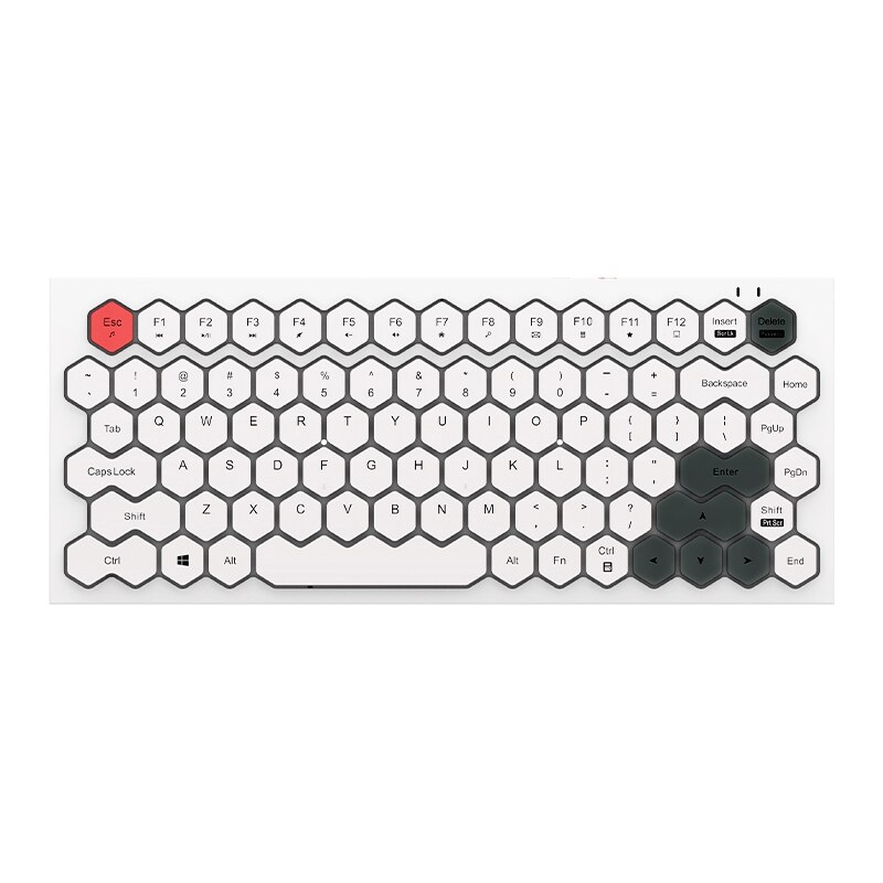Mini Wireless Bluetooth Keyboard Ultra Slim 2.4GHz Bluetooth5.1 Keyboard 83 Keys Colorful Keypad for Laptop: white