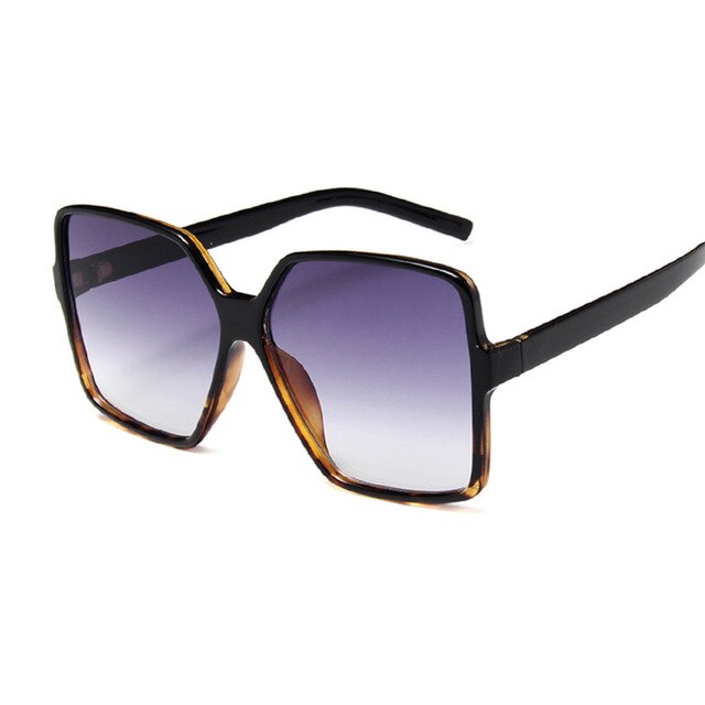 Sort firkantede overdimensionerede solbriller kvinder stor ramme farverige solbriller kvindelige spejl oculos unisex gradient hip hop nuancer: 5