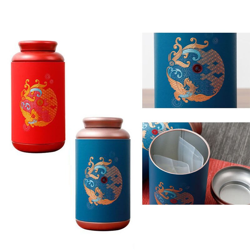 Contenedor sellado de Metal para el hogar, contenedor cilíndrico de Color sólido Universal para té y café, Chocolate, lata de Metal, caja de de almacenamiento
