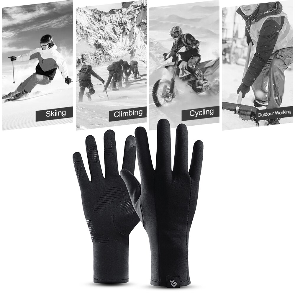 Winter warme handschoenen heren dames touchscreen handschoenen volledige vinger fiets winddichte sport handschoenen met dunne polar fleece voering