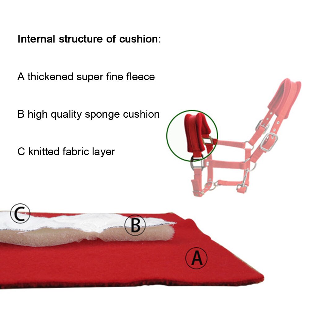 Dubbele Gelaagde Rijden Apparatuur Paard Halter Meerdere Maten Verstelbare Riem Outdoor Fleece Padded Beschermende Afneembare Duurzaam