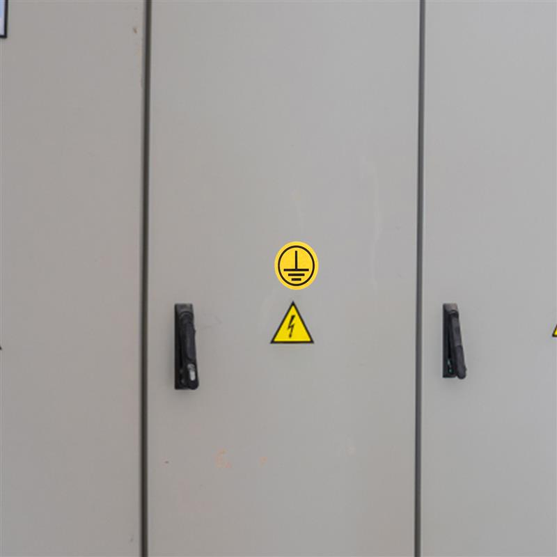 Aarding Symbool Stickers Bewegwijzering Sticker Synthetische Papieren Elektrische Labels Waarschuwing Elektrische Sticker Aarding Waarschuwingssticker