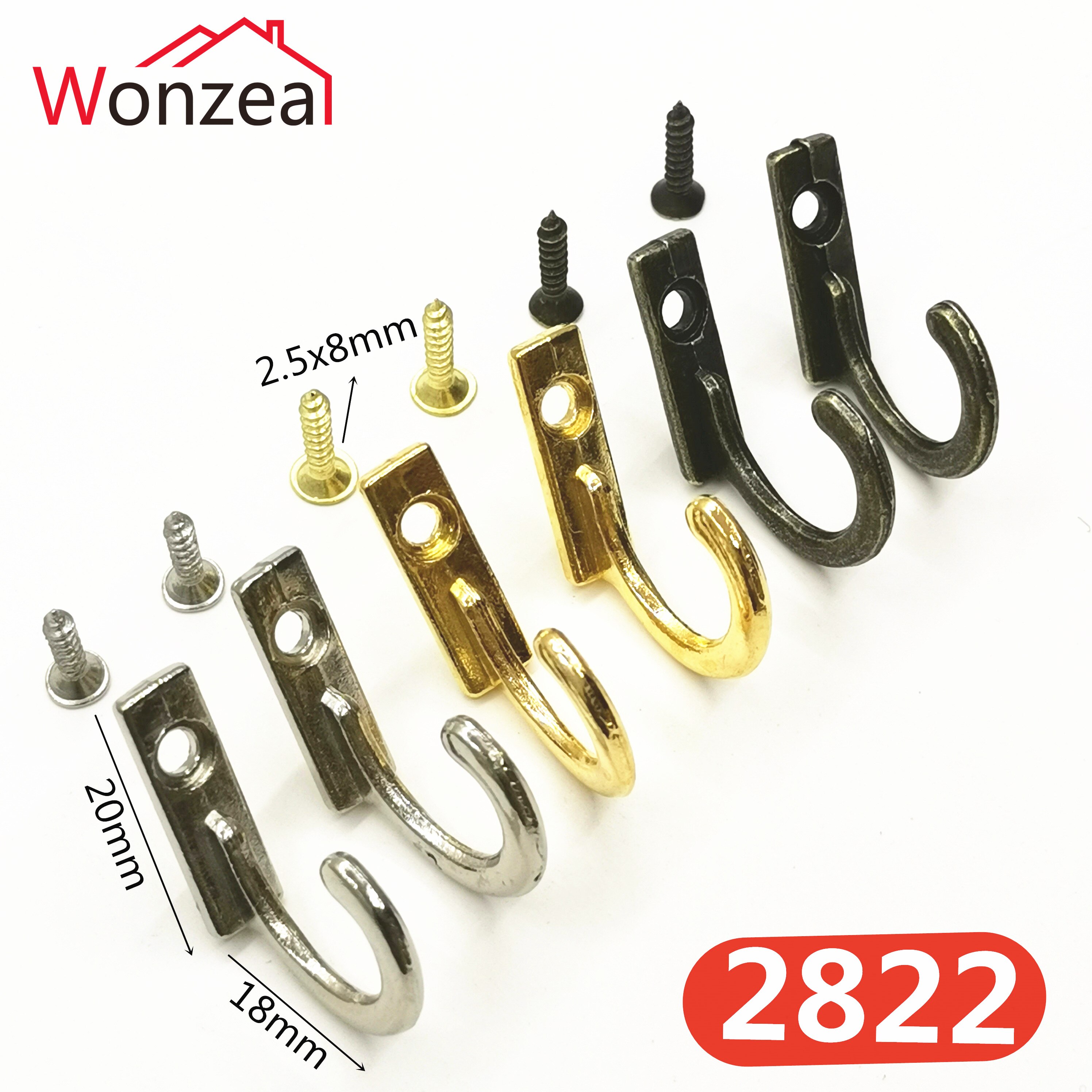 10pcs/lot Bronze Metal door wall hooks hanger Small Antique Hooks Wall Hanger Curved Buckle Horn Lock Clasp Hook For Wooden