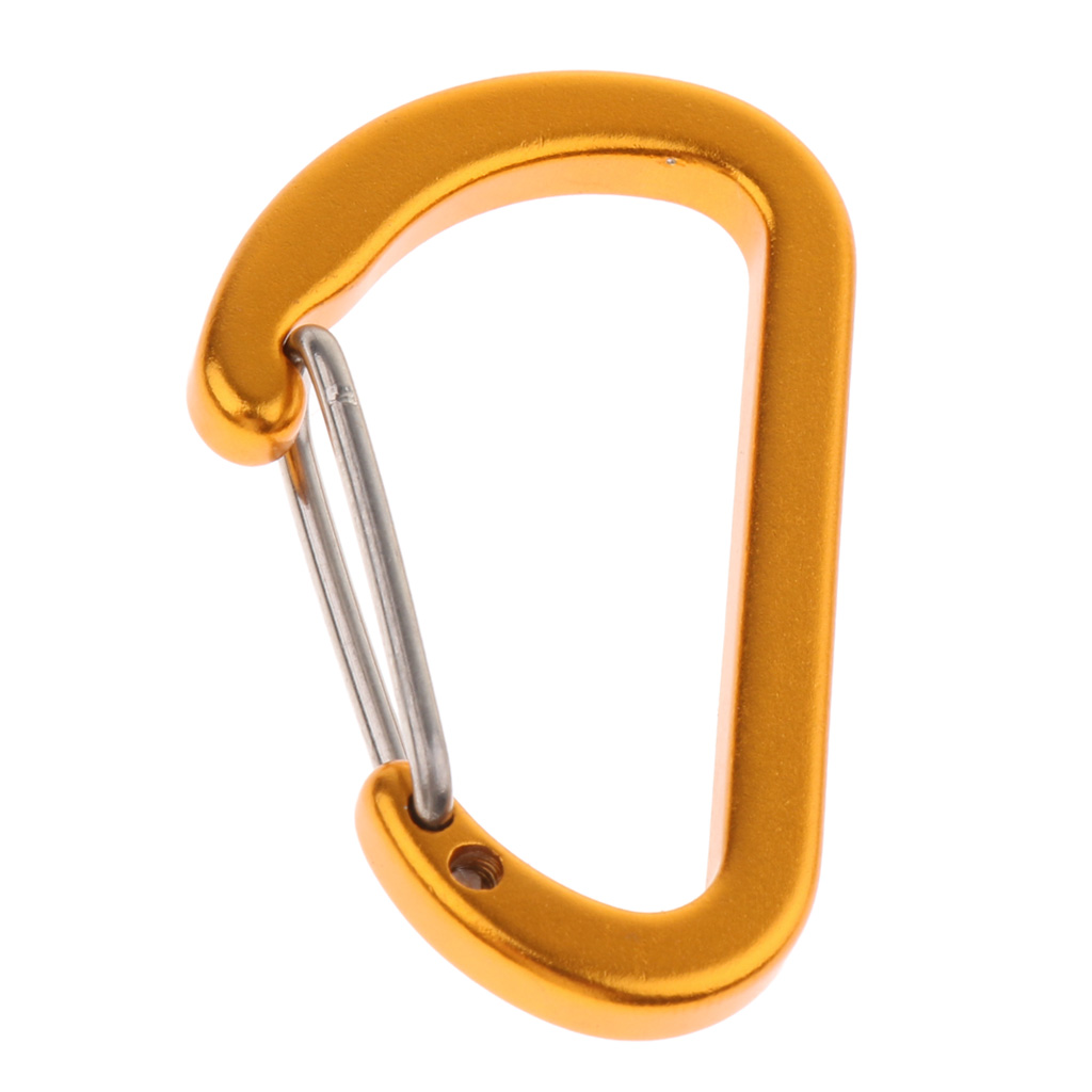 1pcs 4mm Mini Aluminum Alloy Carabiner Outdoor D Shape Quickdraw 1.57 x 0.96inch for Mountaineering Camping Hiking Travel