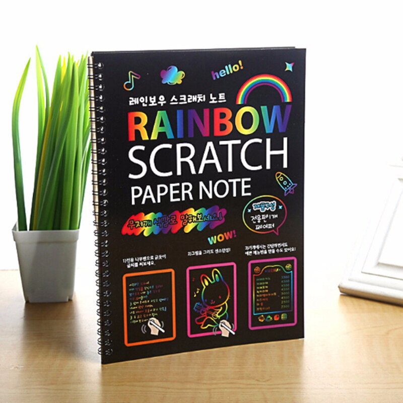 Grappig Scratch Kinderen Schilderen Notebook Diy Tekening Speelgoed Grote Klap Schilderen Kinderen Educatief Speelgoed Met Houten Pen