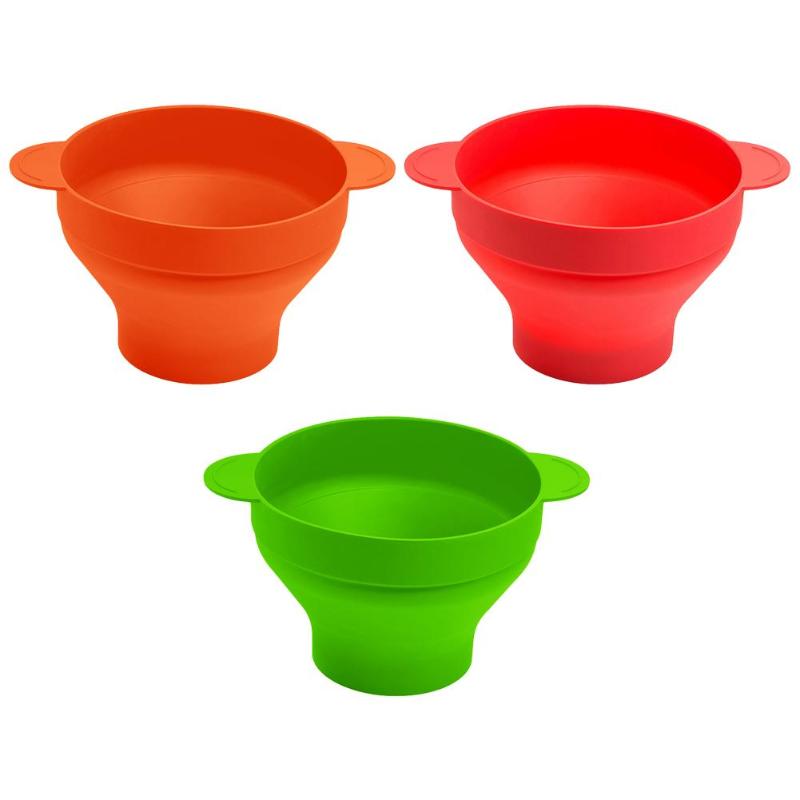 Recipiente de silicona para palomitas de maíz, recipiente para microondas, respetuoso con el medio ambiente, Bol tipo cubeta para aperitivos
