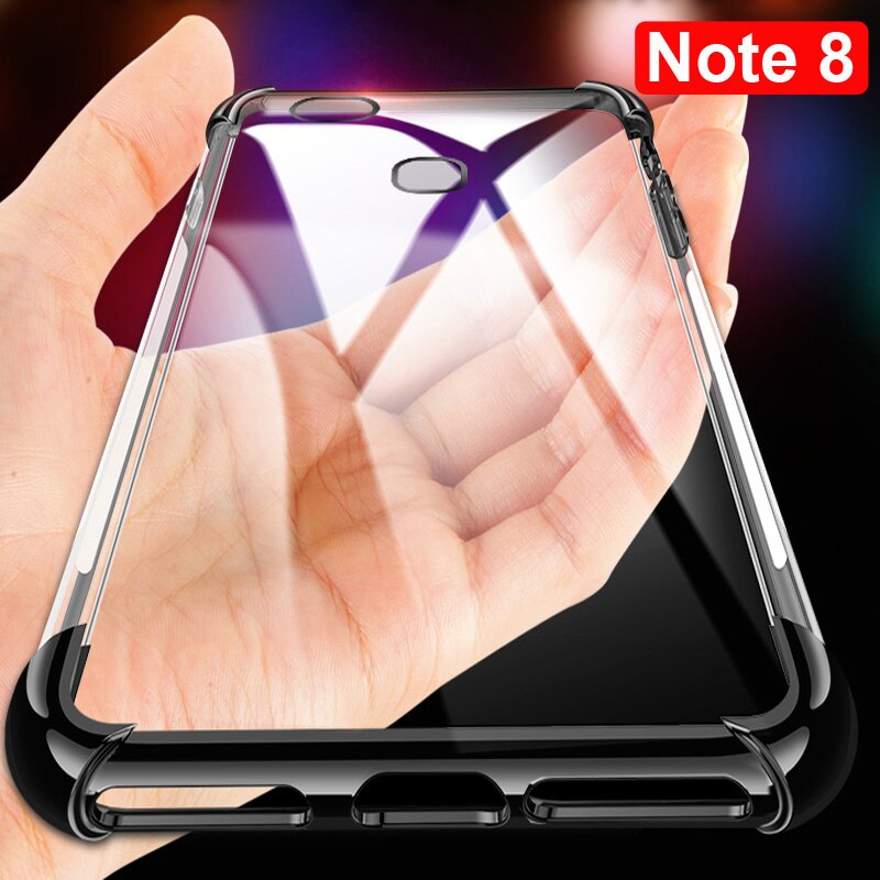 Caso macio tpu para huawei honor note 8 caso ultra fino transparente chapeamento brilhando casos para honra note8 misturado capa de silicone