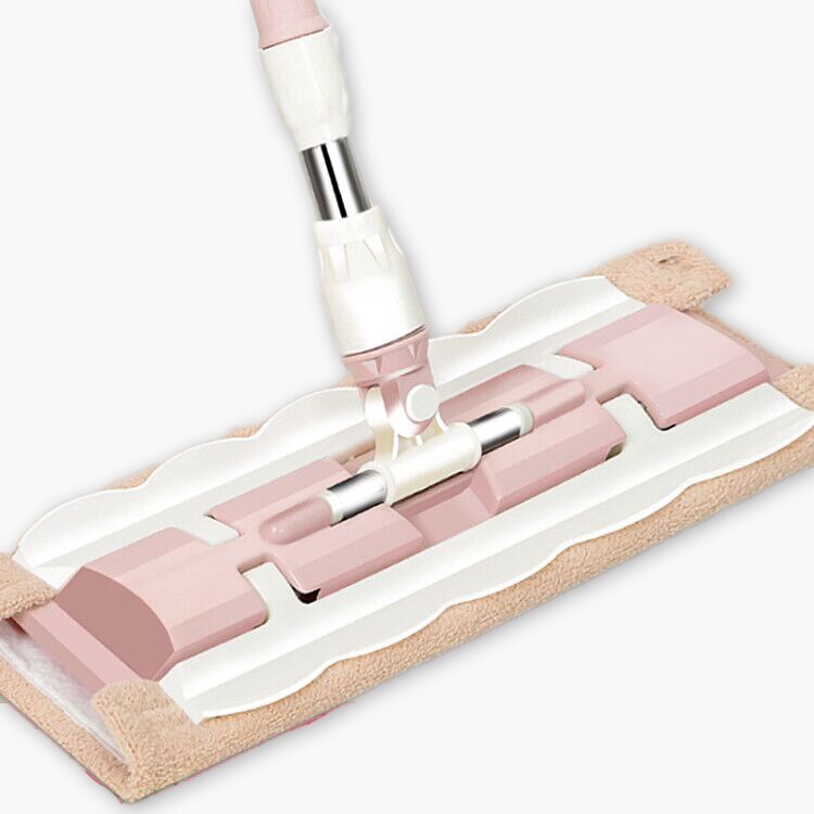 Flat Mop Floor Telescopic with Large Microfiber Pads Spin Mop 360 Degree Handle Home Windows Kitchen Floor Cleaner Wood Tile: Pink 1 Mop Cloth