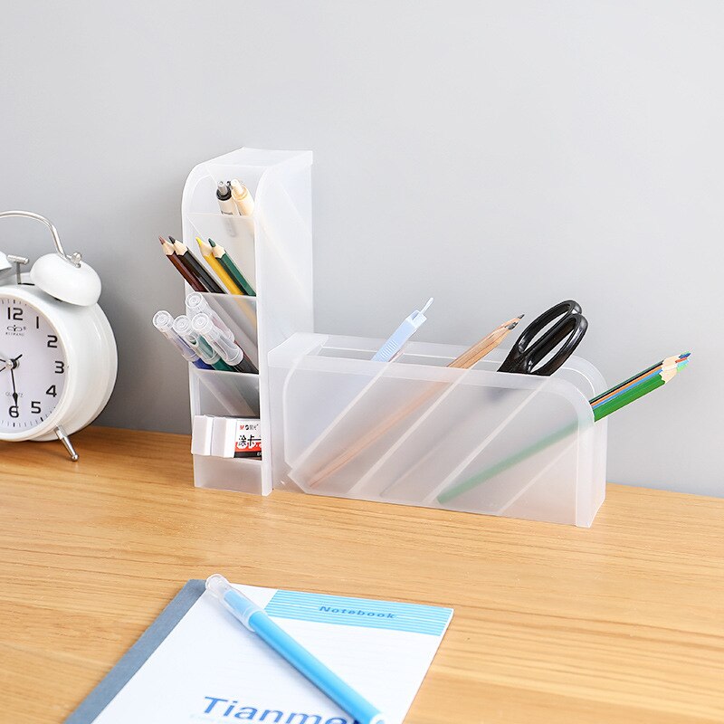 Schräge Stecker-in Multifunktionale vier-gitter Büro Liefert Schreibtisch Zubehör, einfache Runde Fass Lagerung Stift Halfter machen-hoch Eimer