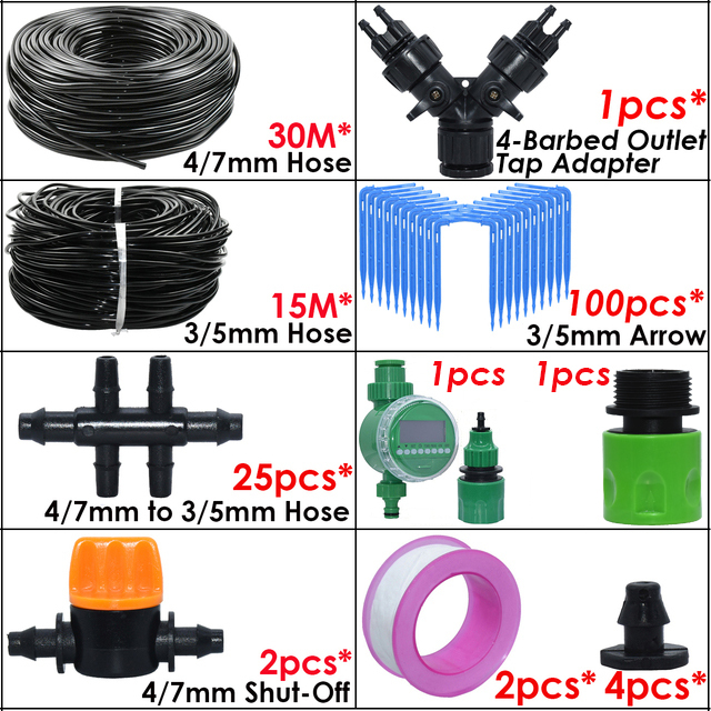 Sprüh gewächshaus automatische Bewässerung Garten Tropf bewässerungs System Bausatz 4/7mm bis 3/5mm Schlauch Pfeil Tropfer für Bonsai Topfpflanze