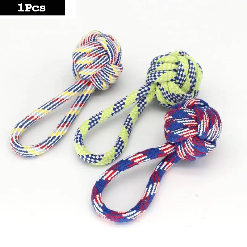 1PC Hond Speelgoed Wortel Knoop Touw Bal Katoenen Touw Halter Puppy Tandenpoetsen Kauwspeeltje Duurzaam Gevlochten Bijtvast Dierbenodigdheden