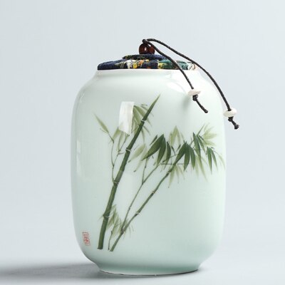 Hand bemalt keramik Haustier urne größe versiegelt Krug celadon glas: 14x9cm3