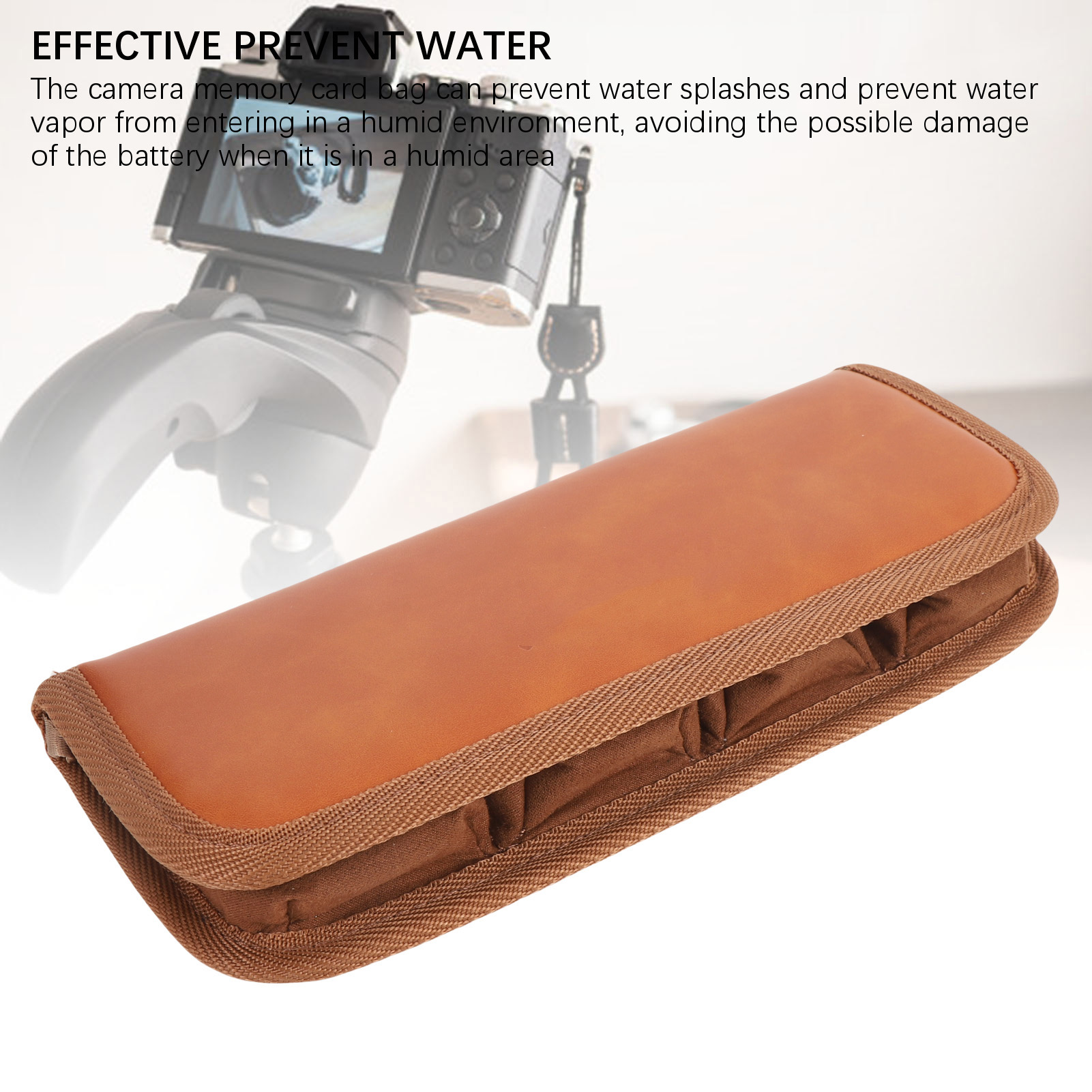 Camera Battery Bag Retro Prevent Scratch Camera Battery Pouch Large Capacity PU Leather Lightweight Protective for Memory Card