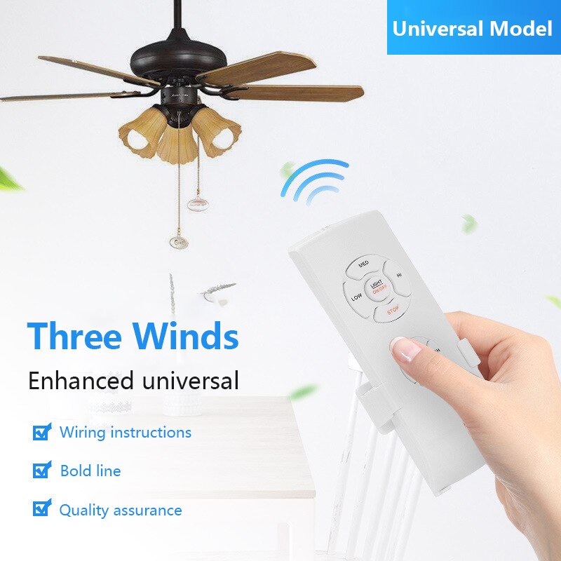 Smart Universal Replacement Original TV Ceiling Fan Lamp Remote Controller Kit Remote Adjust Speed Light Remote Control Switch