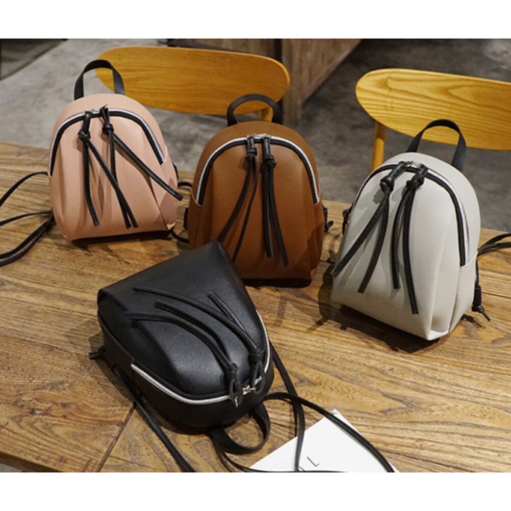Mini pu leren rugzak dames kleine schoudertas met kwastjesrits dames leren schooltas tas voor tienermeisjes