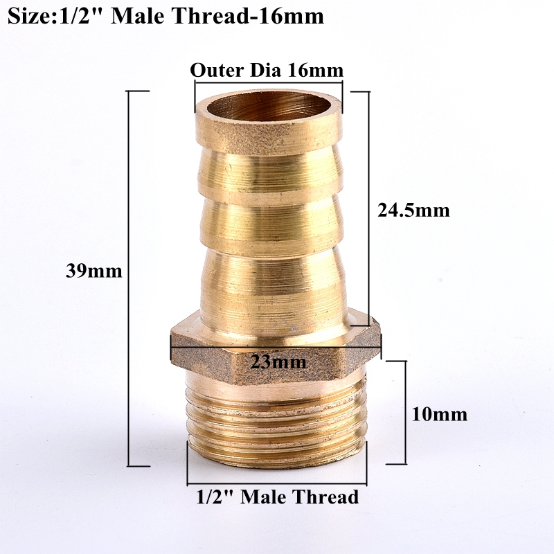 1/2” Male Thread To 6~25mm Brass Pipe Fittings Hose Connector, Garden Watering Irrigation Pagoda Joint Copper Coupler Adapter: Blue / 1/2''