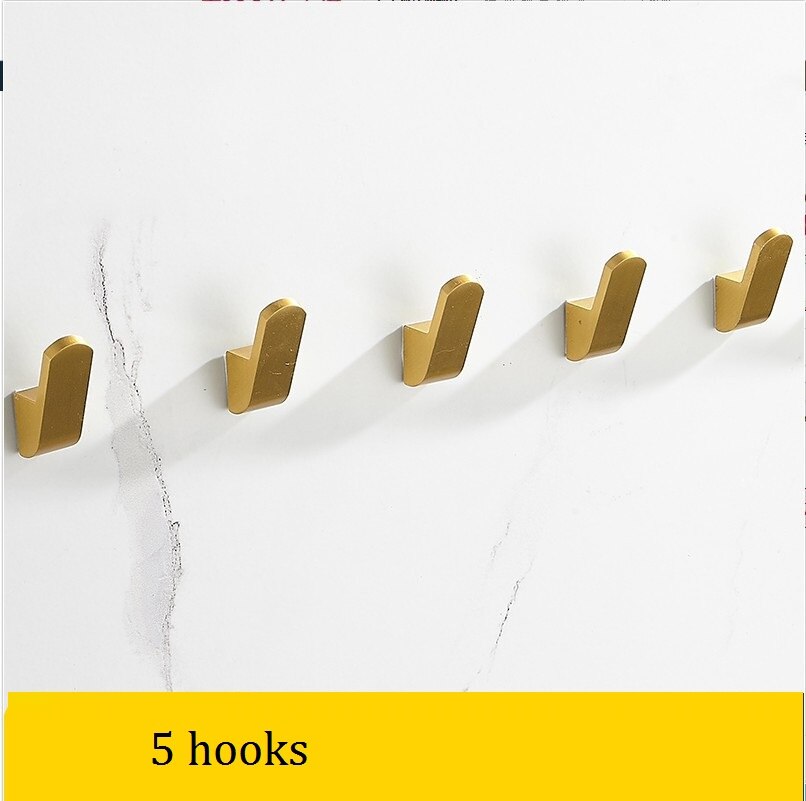 Geborsteld goud massief aluminium rij haak badjashaak zware wandgemonteerde handdoekhaak keukenmuur deur badkamerhaak