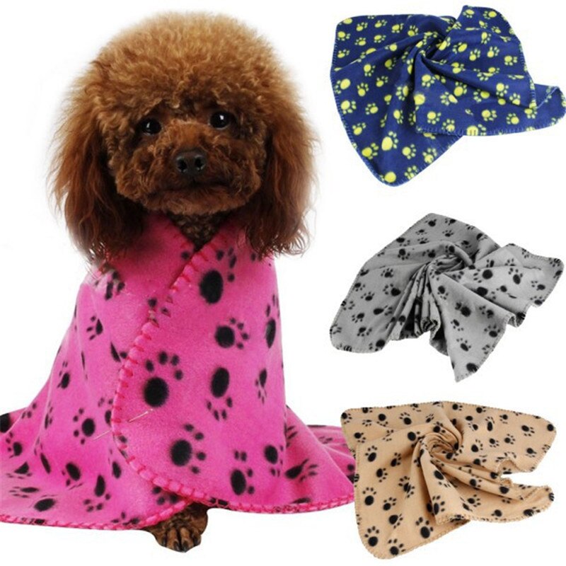 Mascota pezuña de gato y perro de lana con dibujo manta acogedora estera Floral mascota dormir pata imprimir cachorro polar suave manta camas Mat