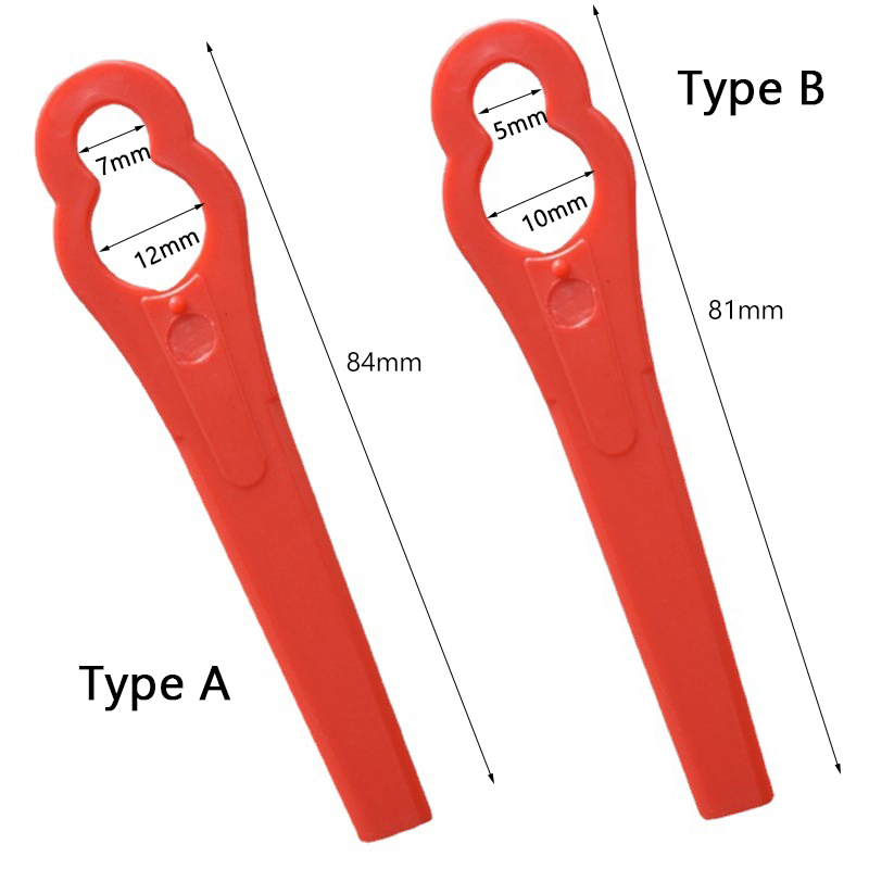 Cuchillas de repuesto de plástico rojo para cortacésped, accesorios de herramientas eléctricas de jardín, 83MM, para Parkside PRTA 20-LiA1 LIDL IAN 311046, 50 piezas