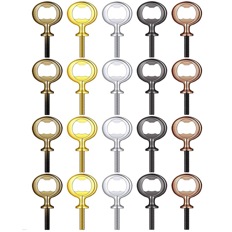 Retail 20Pcs Metal Bottle Opener Blanks Stainless Steel Bottle Opener Inserts Kit Threaded Beer Opener Hardware,5 Colors: Default Title