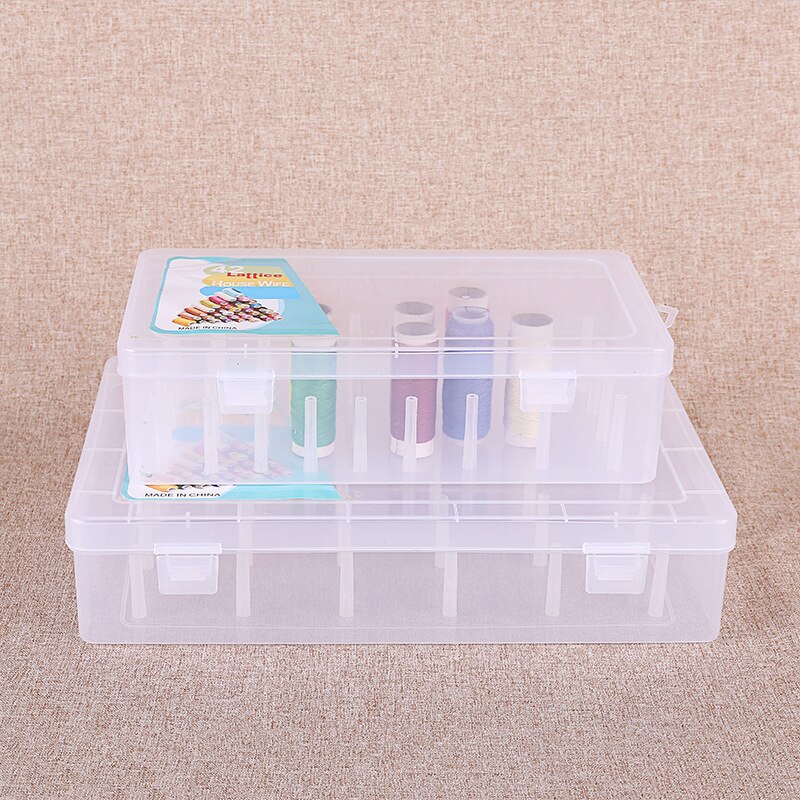 Empty Sewing Threads Storage Box Yarn Spools Bobbins Container Case with 42 Trays Pole Large Capacity Sew Organizer Holder