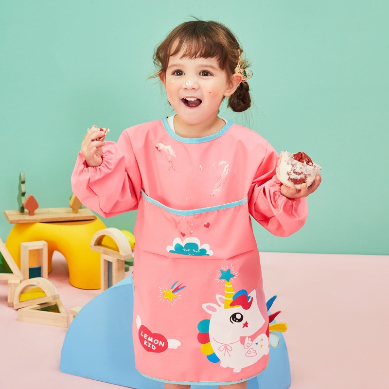 Baberos adorables para bebé, delantal impermeable de manga larga, bata babero de alimentación para niños, ropa de eructo, ropa suave para comer, Baberos Bavoir